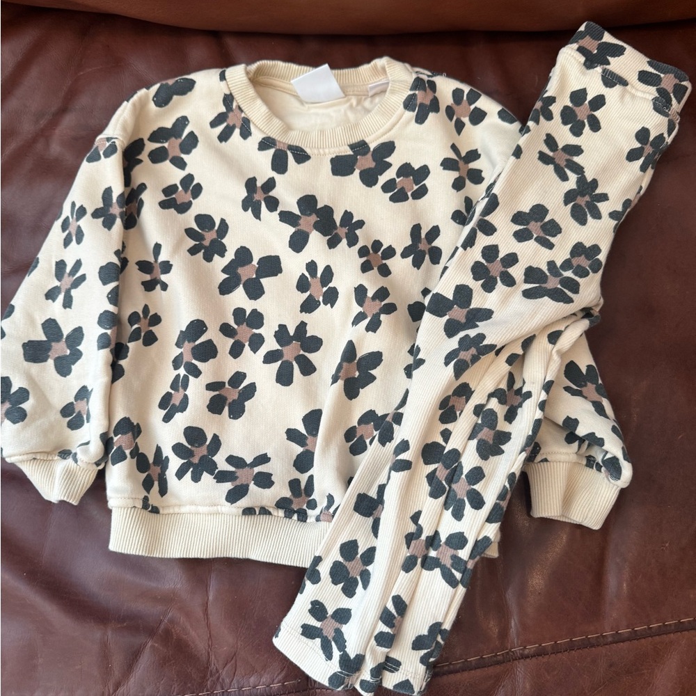 Zara Cream and Black Floral set